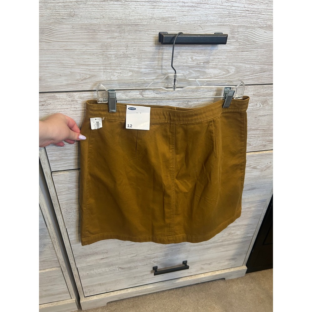 Old Navy Womens Mustard Yellow Button Front Twill Mini Skirt Size 12 NWT - Picture 6 of 6